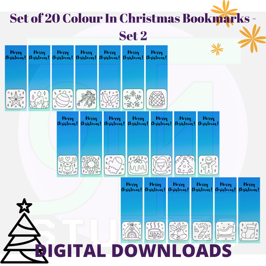 Colour In Christmas Bookmarks Set 2