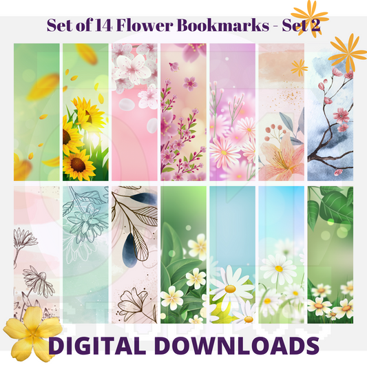 Flower Bookmarks Set 2