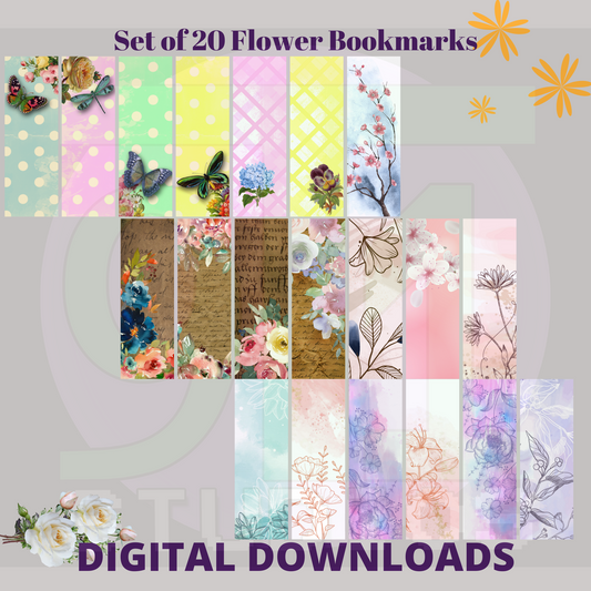 Flower Bookmarks Set 1