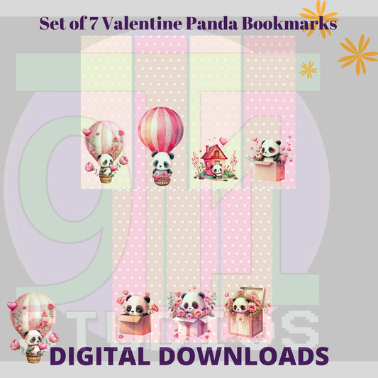 Valentine Panda Bookmarks