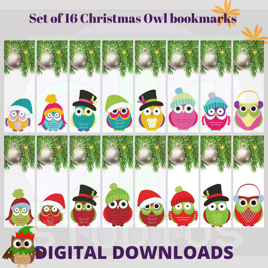 Christmas Owl Bookmarks