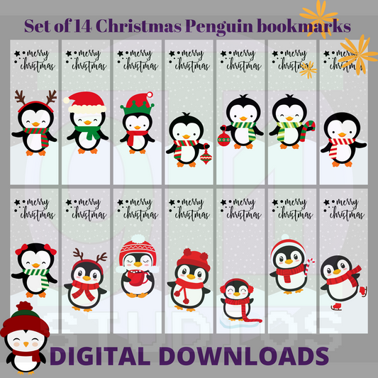 Christmas Penguin Bookmarks