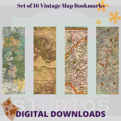 Vintage Map Bookmarks