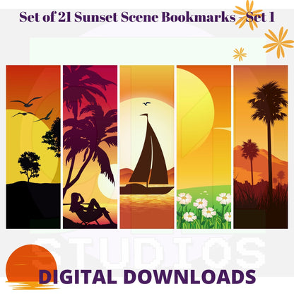 Sunset Bookmarks Set 1