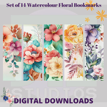 Watercolour Floral Bookmarks