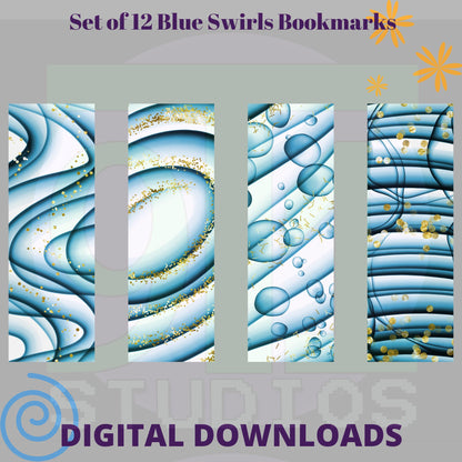 Blue Swirl Bookmarks