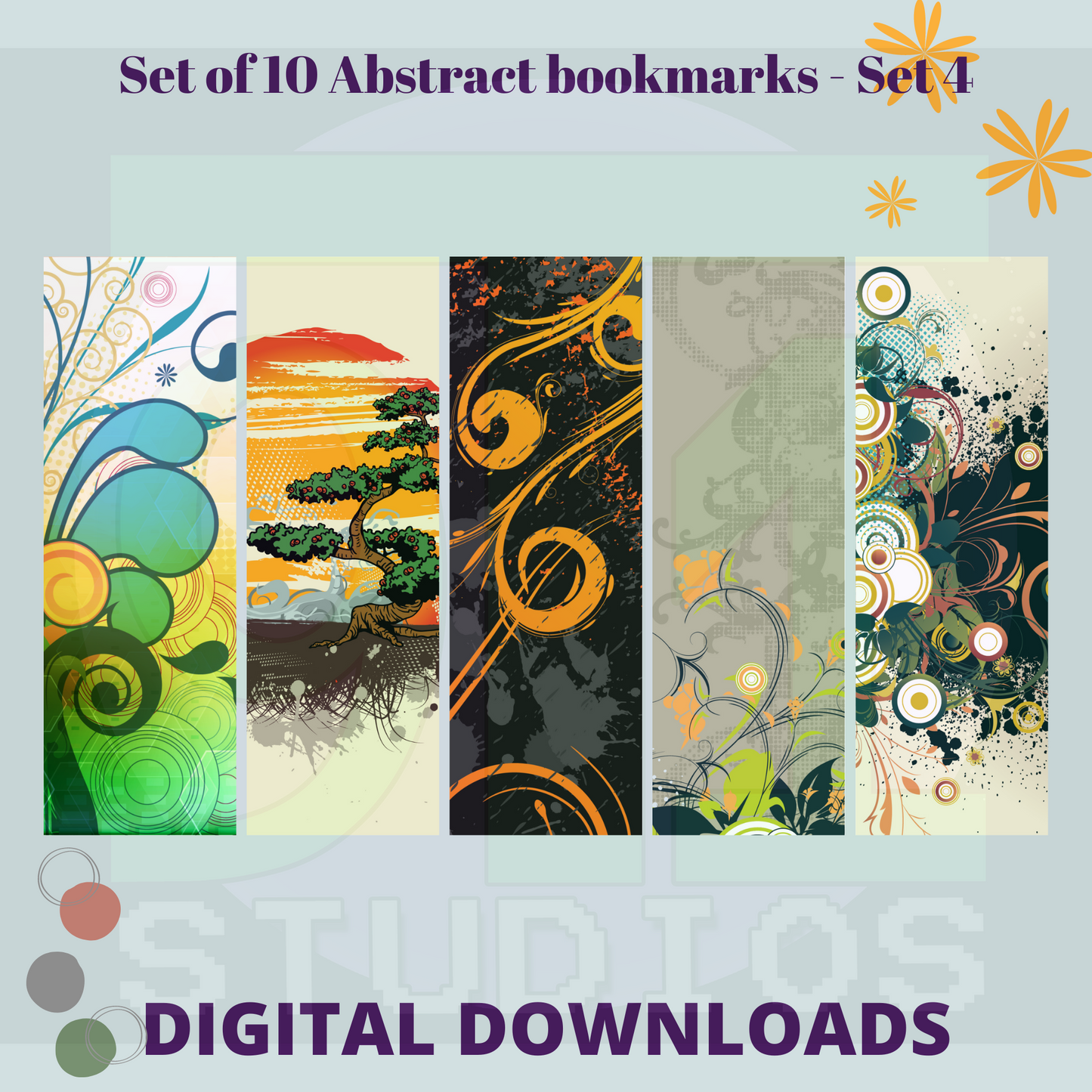 Abstract Bookmarks Set 4