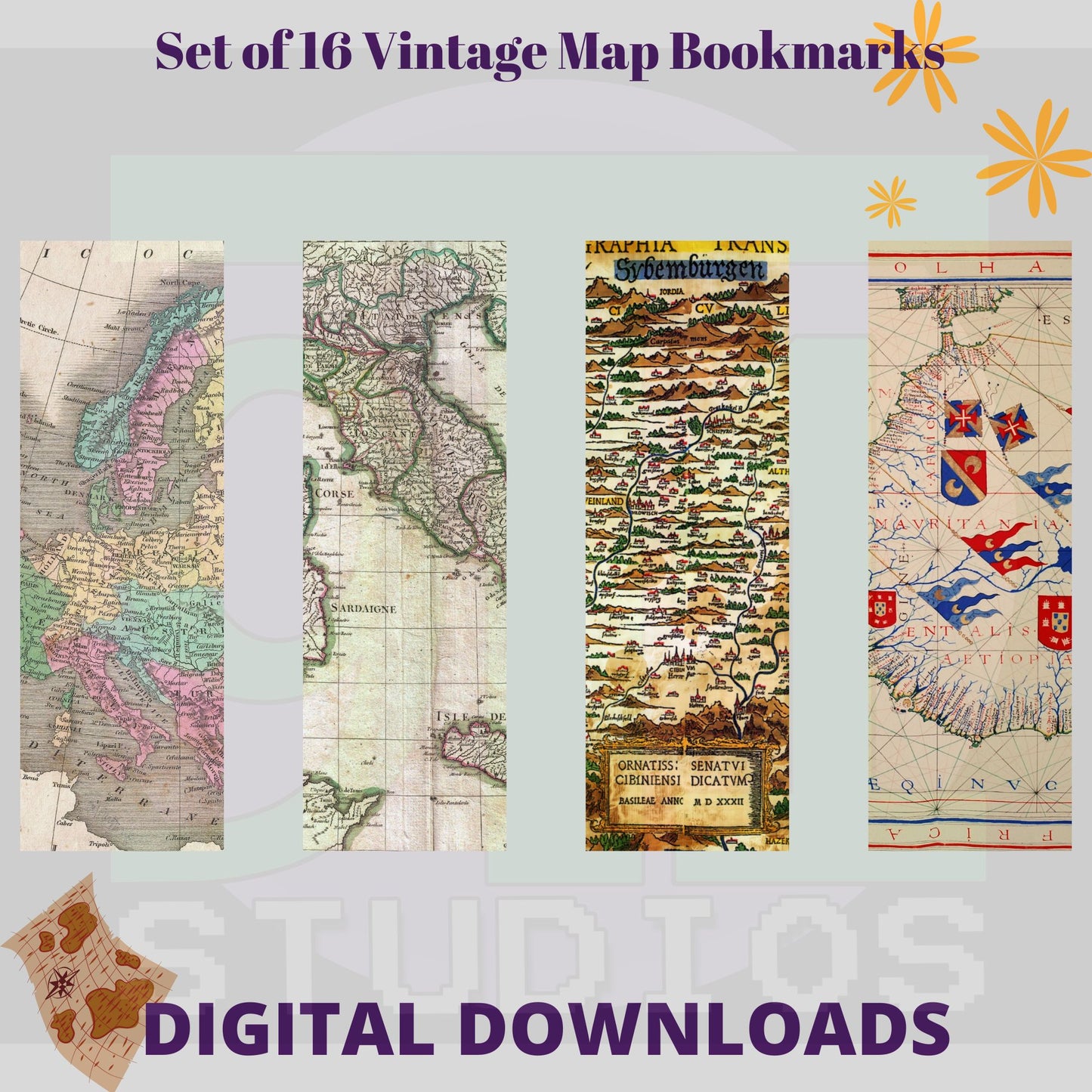 Vintage Map Bookmarks