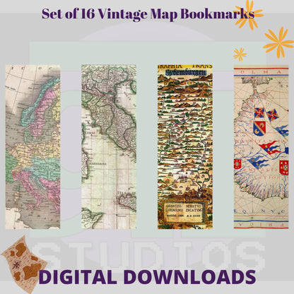 Vintage Map Bookmarks