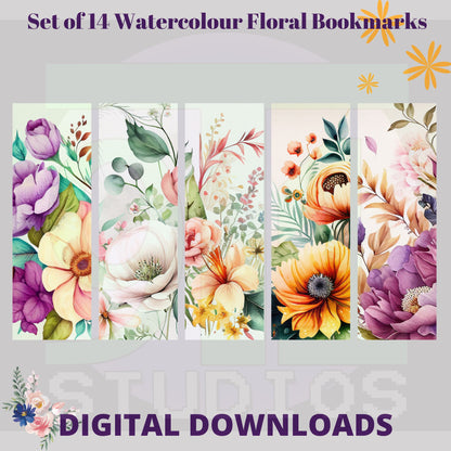 Watercolour Floral Bookmarks