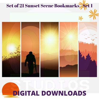 Sunset Bookmarks Set 1