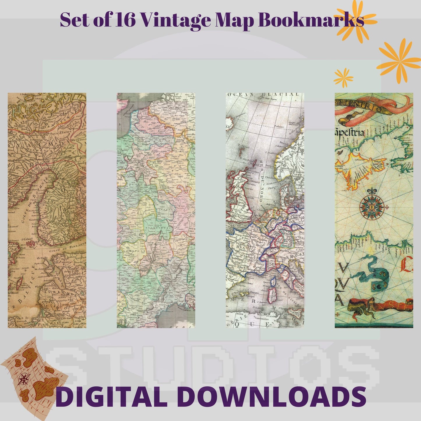 Vintage Map Bookmarks