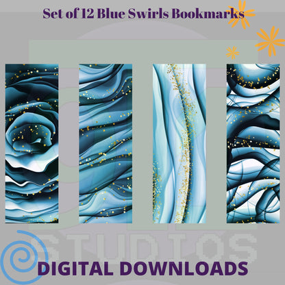 Blue Swirl Bookmarks