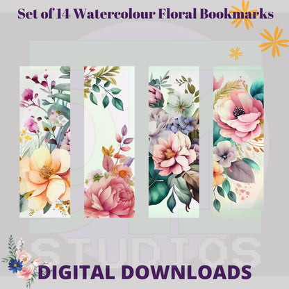 Watercolour Floral Bookmarks