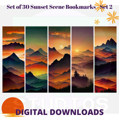 Sunset Bookmarks Set 2