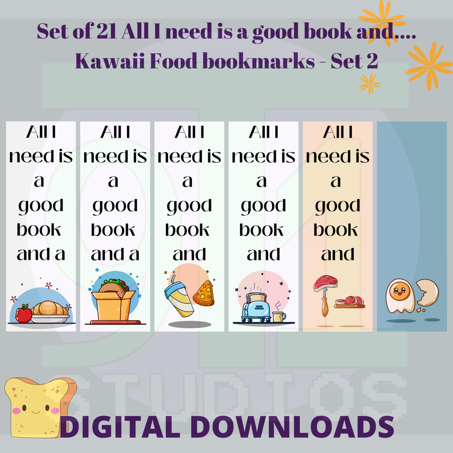 Books And Sweets Bookmarks Set 2