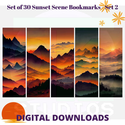 Sunset Bookmarks Set 2