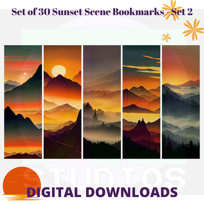 Sunset Bookmarks Set 2