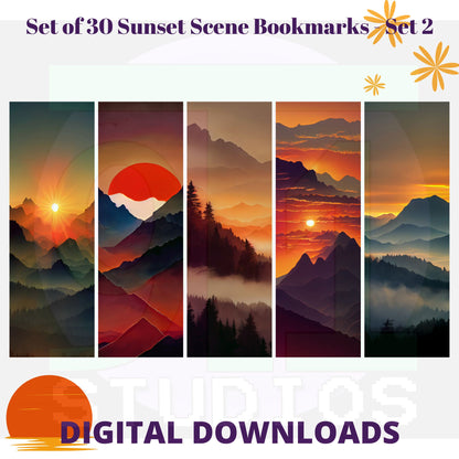 Sunset Bookmarks Set 2