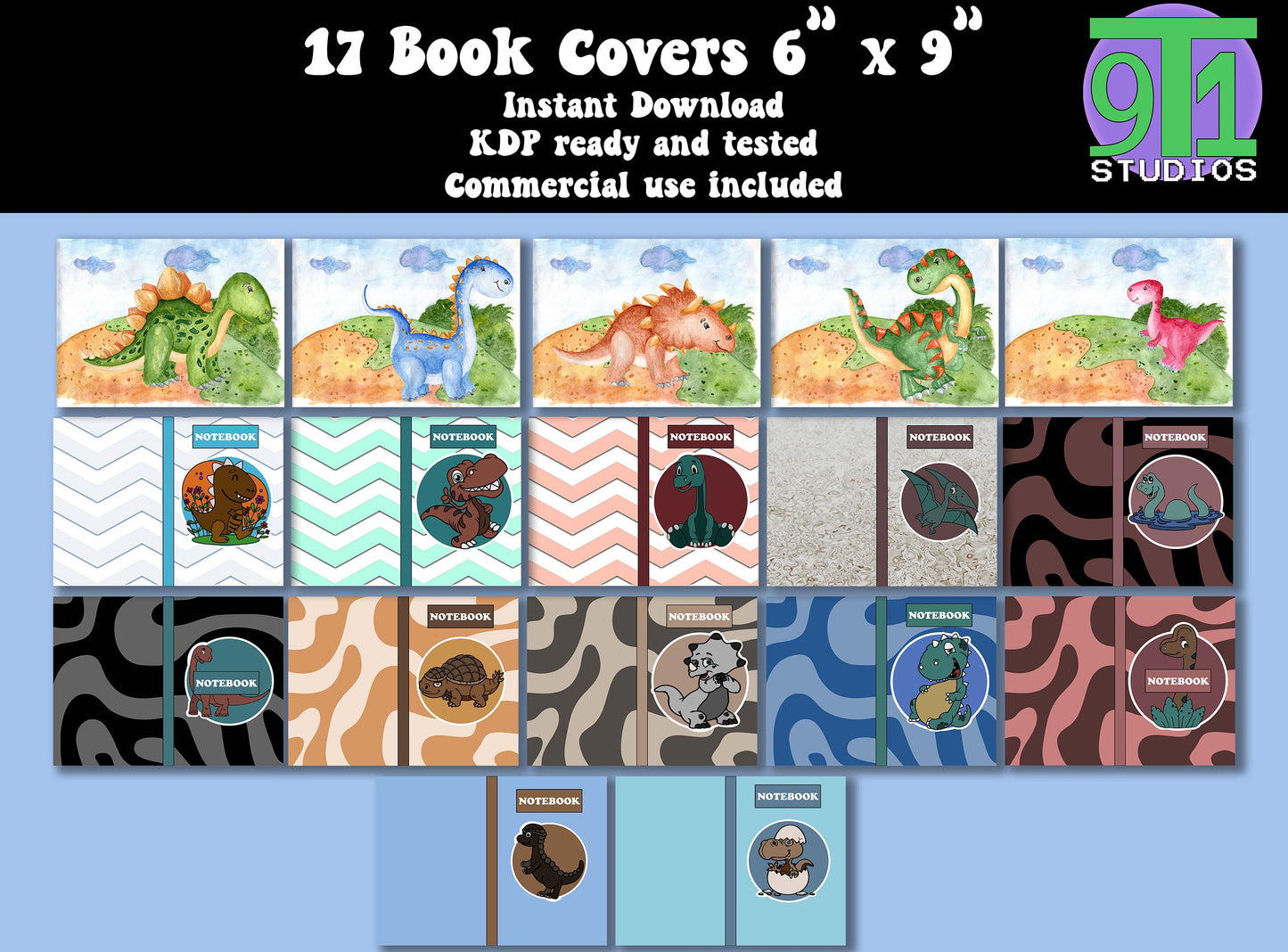 Dinosaur themed Book Covers