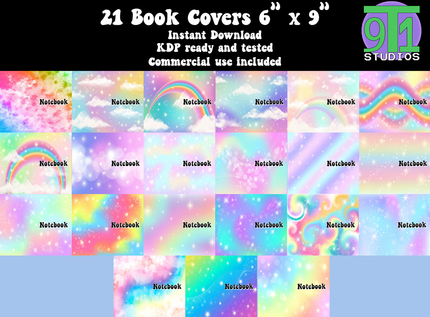 Rainbow Themed Book Covers