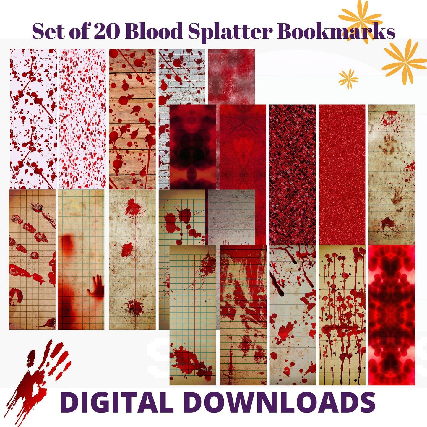 Blood Splatter bookmarks